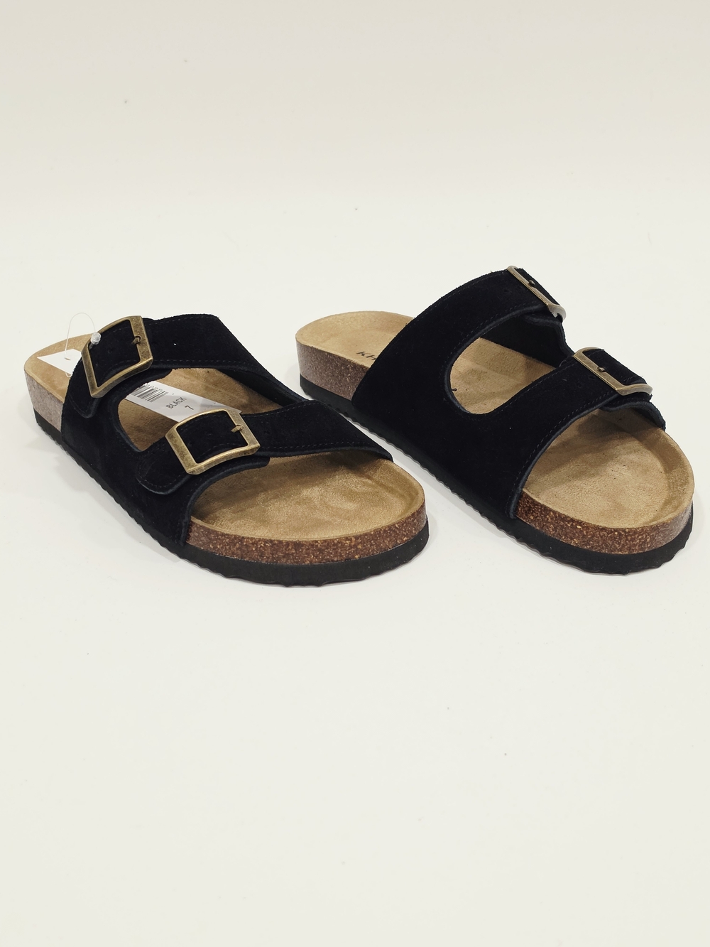 Khombu Ashville Women's Black Double-Buckle Comfort Sandals
